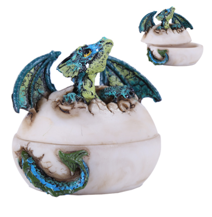 Dragon Egg Trinket Box with baby dragon