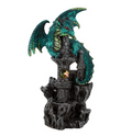 Teal Dragon Castle Figurine