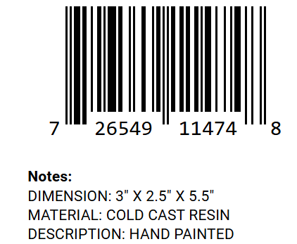 Teal Dragon Castle Figurine barcode and product details