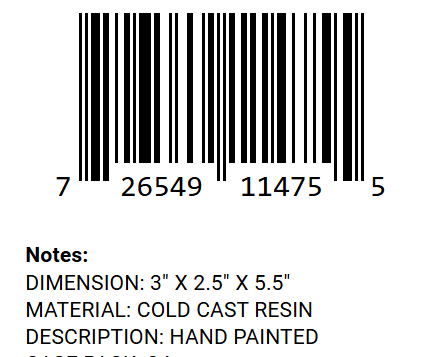Red Dragon Castle Figurine barcode and product details