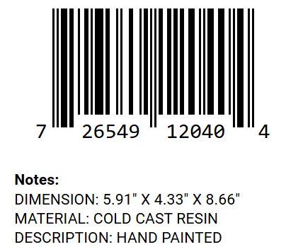 Dark Dragon Figurine barcode and product details