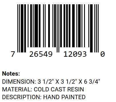Gargoyle Tealight Candle Holder barcode and product details