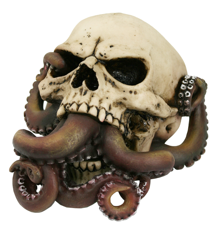 Octopus Tentacle Skull Figurine
