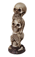 See No Evil Hear No Evil Speak No Evil Stacked Skulls Figurine