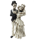 Skeleton Wedding Couple Dancing Figurine