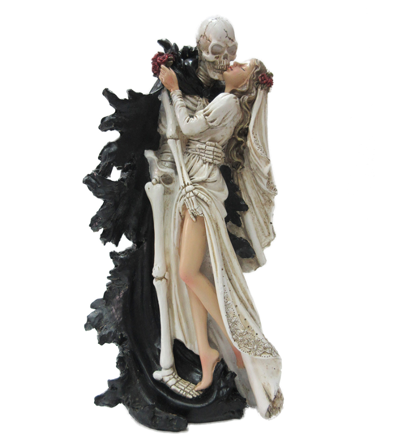 Death's Embrace Skeleton Bride Figurine