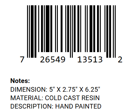 Gargoyle Sand Timer Hourglass barcode and product details