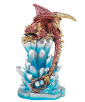 Red Dragon on Crystal Cluster Figurine