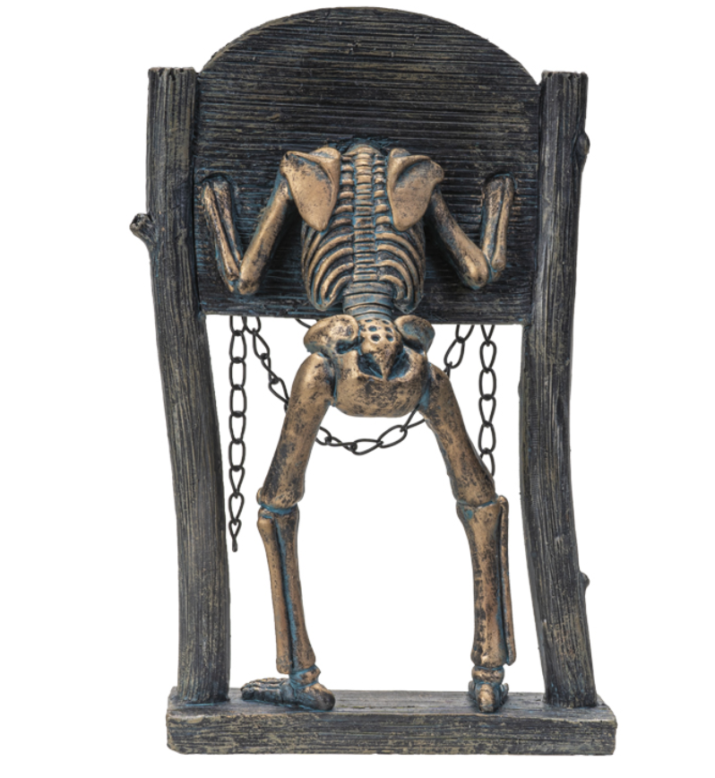 Keep Calm and Carry On Chained Skeleton Figurine