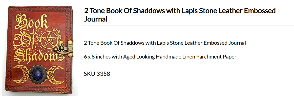 2 Tone Book of Shadows with Lapis Stone Leather Embossed Journal