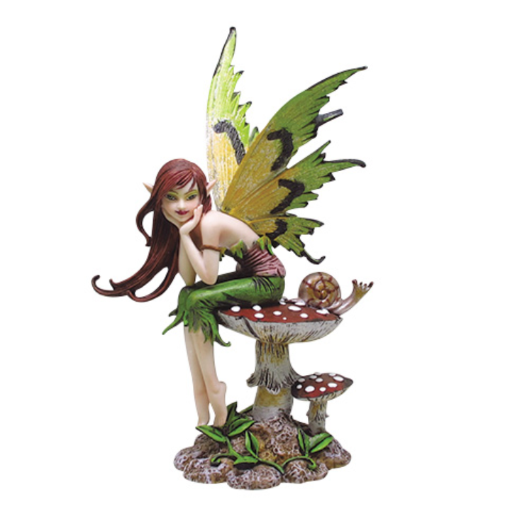 Forest Fairy on Mushroom Figurine