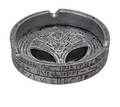 Alien ashtray with metallic finish and alien face design