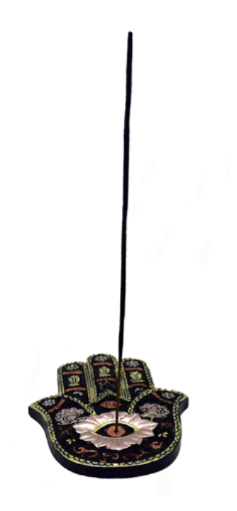 Black and Gold Hamsa Hand Incense Burner
