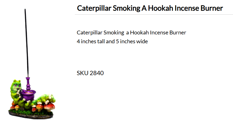 Caterpillar Smoking a Hookah Incense Burner