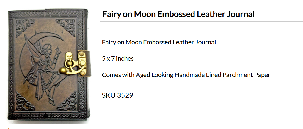 Fairy on Moon Embossed Leather Journal