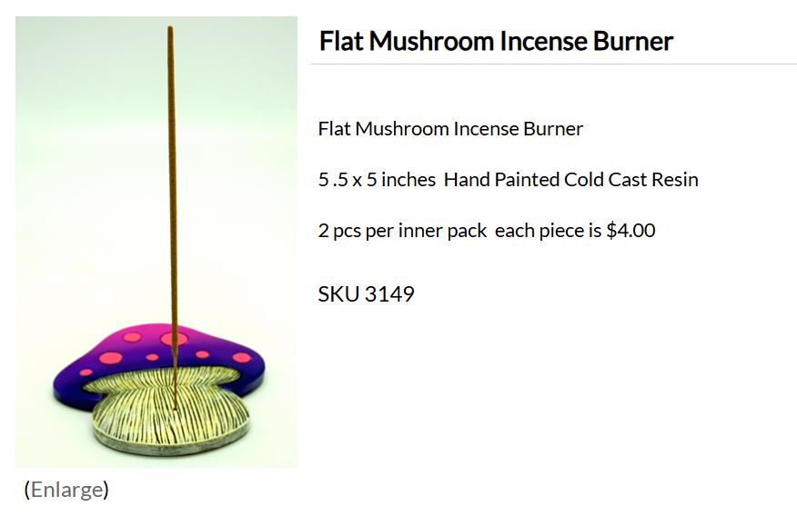 Flat Mushroom Incense Burner