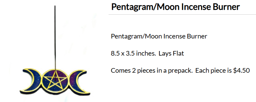 Pentagram Moon Incense Burner