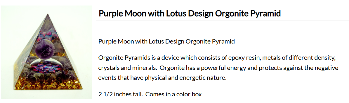 Purple Moon with Lotus Design Orgonite Pyramid