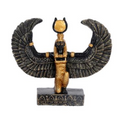 Isis winged goddess miniature figurine in gold and black cold cast resin