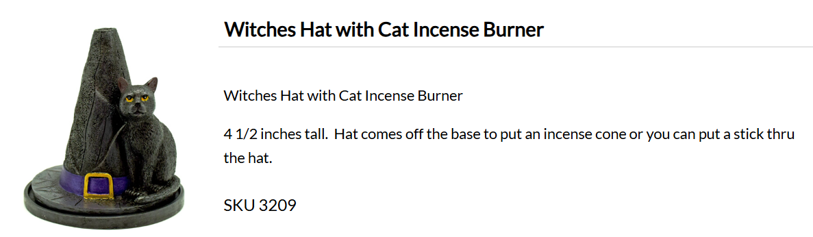 Witches Hat with Cat Incense Burner