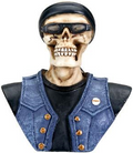 Biker Skull Bust Figurine