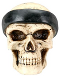 Skull with Beret Figurine cold cast resin