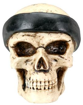 Skull with Beret Figurine cold cast resin